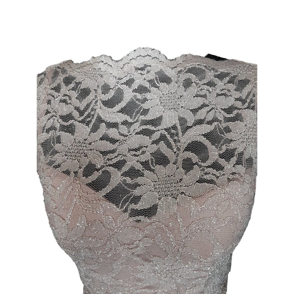 City Studio Lace Glitter Crop Form Fitting Top Only Juniors  Size 0 - Picture 4 of 10